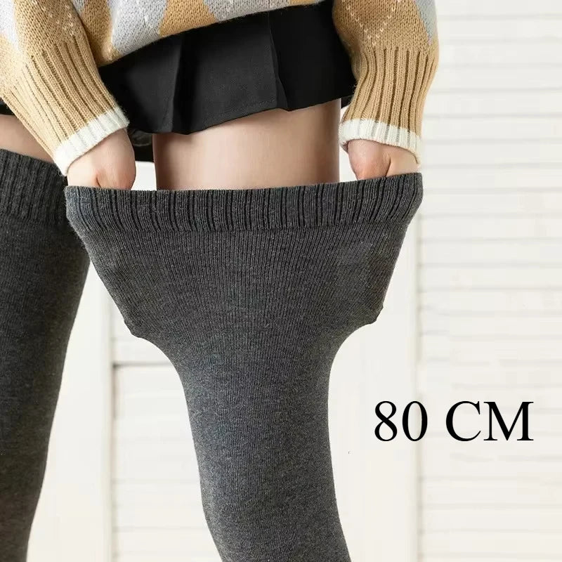 Extra Long Over-the-Knee Cotton Socks with Soft Stretch Knit and Stay-Up Design