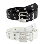 Double Row Star Rivet Belt for Punk Gothic Y2K Streetwear Fashion
