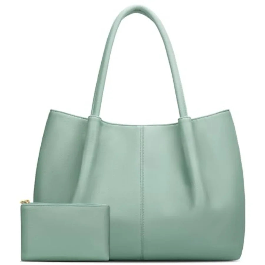 Minimal Large Capacity Tote Shoulder Bag with Clean Structured Design