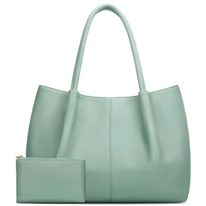 Minimal Large Capacity Tote Shoulder Bag with Clean Structured Design