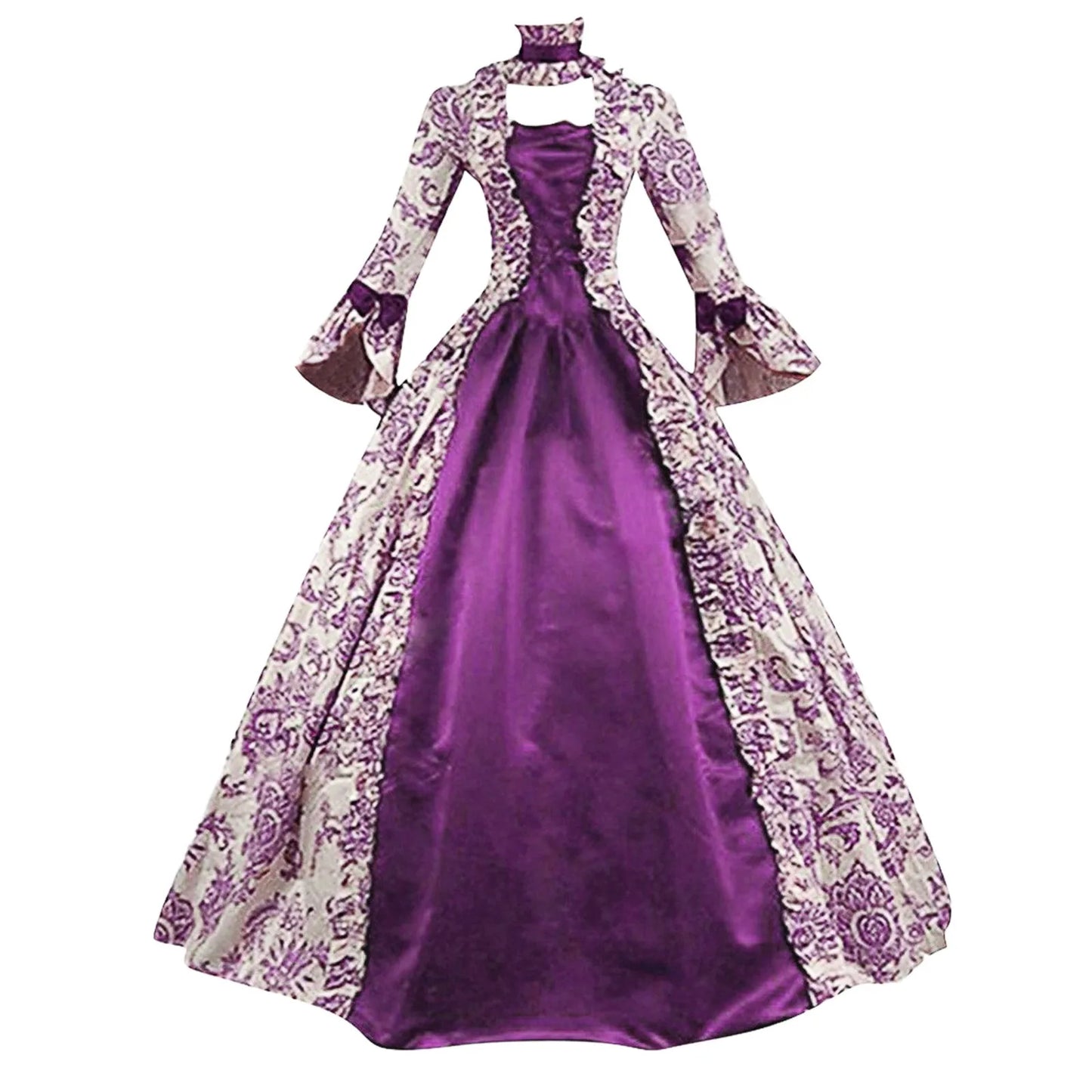 Ornate Vintage Gothic Court-Inspired Formal Ball Gown Dress