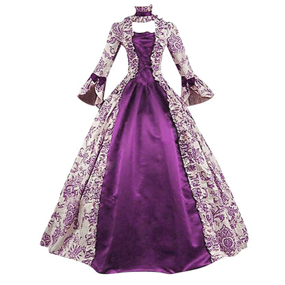 Ornate Vintage Gothic Court-Inspired Formal Ball Gown Dress