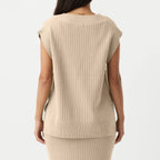 Women's Crochet Knit Sweater Vest with Relaxed Sleeveless Layering Silhouette