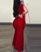 Ruched Sequin Evening Dress With Floor Length Silhouette And Slit