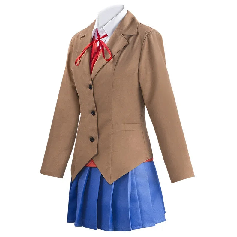 Classic Academic Uniform Set with Pleated Skirt and Tailored Blazer