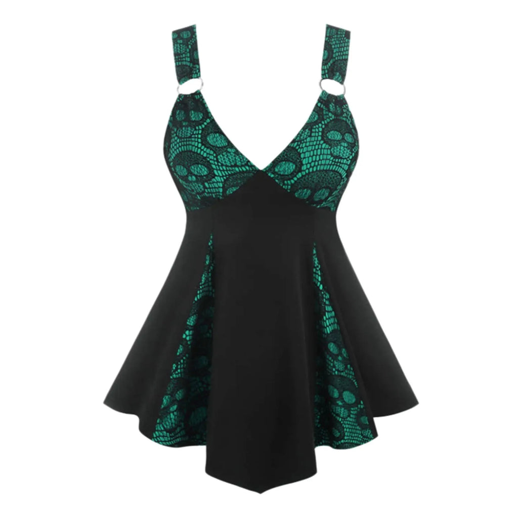 Gothic Lace Panel Alternative Fashion Mini Dress With Dark Romantic Streetwear Silhouette