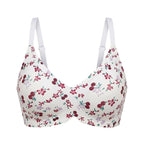 Cheerful Cherry Print Wire-Free Plunge Bra with Scalloped Trim