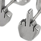 Rebellious Gesture Stud Earrings With Bold Alternative Streetwear Fashion Appeal