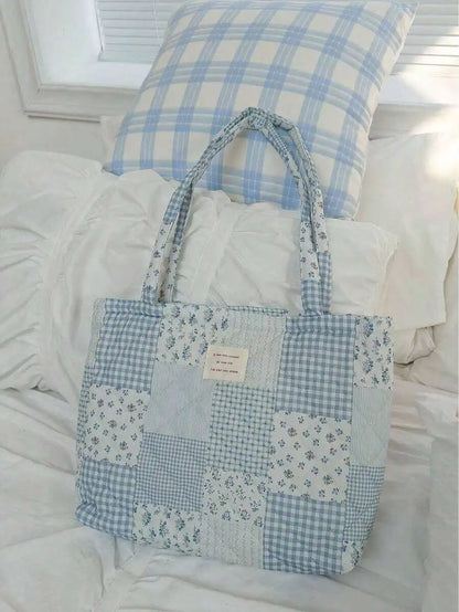 Large Capacity Floral Print Casual Tote Shoulder Bag for Everyday