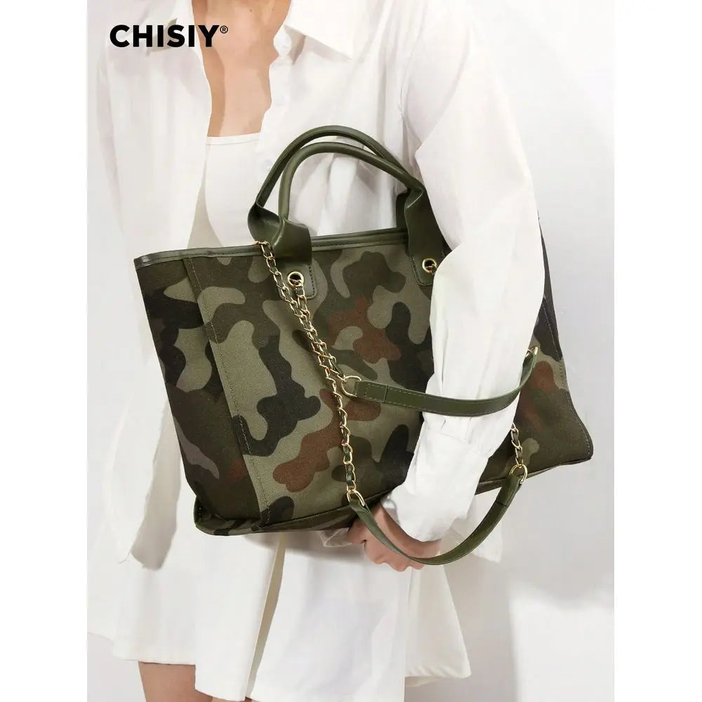 Utility Inspired Oversized Tote Bag with Relaxed Shoulder Carry