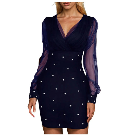 Pearl Detail Gothic Mini Dress with Manga Party Aesthetic