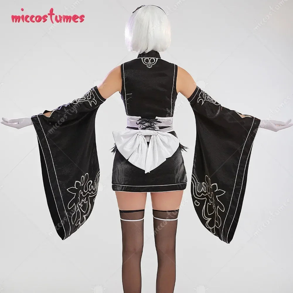 Women's Layered Kimono-Inspired Costume Set with Detached Sleeves, Headband and Matching Accessories