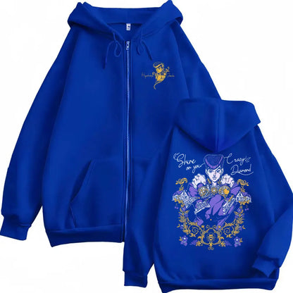Anime Manga Streetwear Graphic Zip Hoodie With Oversized Urban Aesthetic