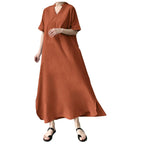 Boho Pleated Maxi Dress with Relaxed Silhouette for Everyday Styling
