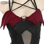 Women's Halter Cutout One Piece Swimsuit with Decorative Shoulder Accents and Modern Styling