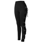 Lace Panel Slim Fit Pants Gothic Inspired Alternative Fashion Bottoms