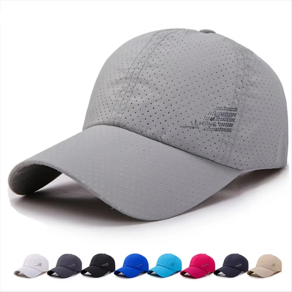 Unisex Quick Dry Baseball Cap with Adjustable Strap for Outdoor Sports and Everyday Wear