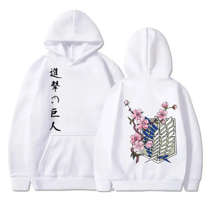 Anime Manga Hoodie With Minimalist Japanese Streetwear Floral Graphic Design