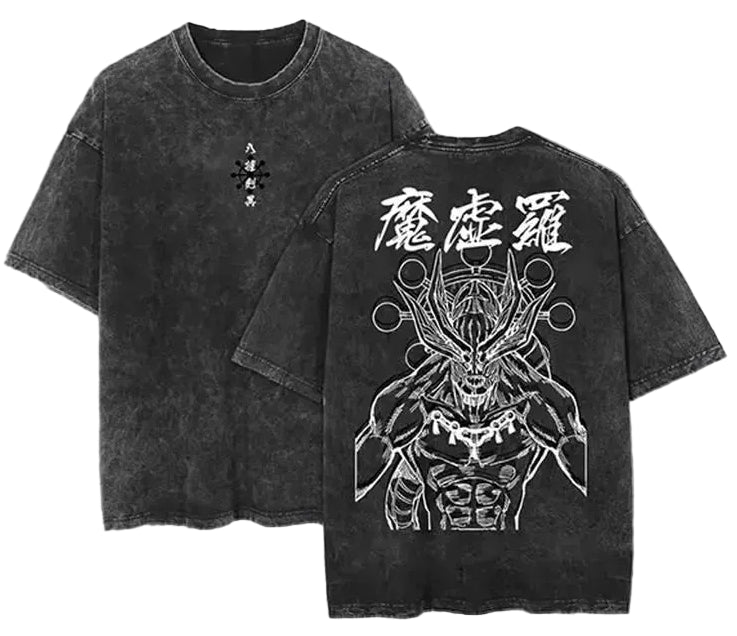Dark Manga Crest Oversized Anime Goth Vintage Streetwear T-Shirt