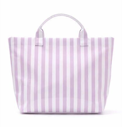 Striped Waterproof Tote Bag with Large Capacity Beach and Travel Design