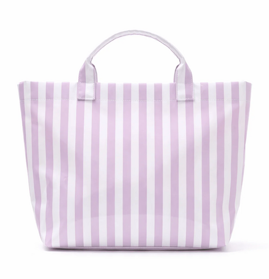 Striped Waterproof Tote Bag with Large Capacity Beach and Travel Design