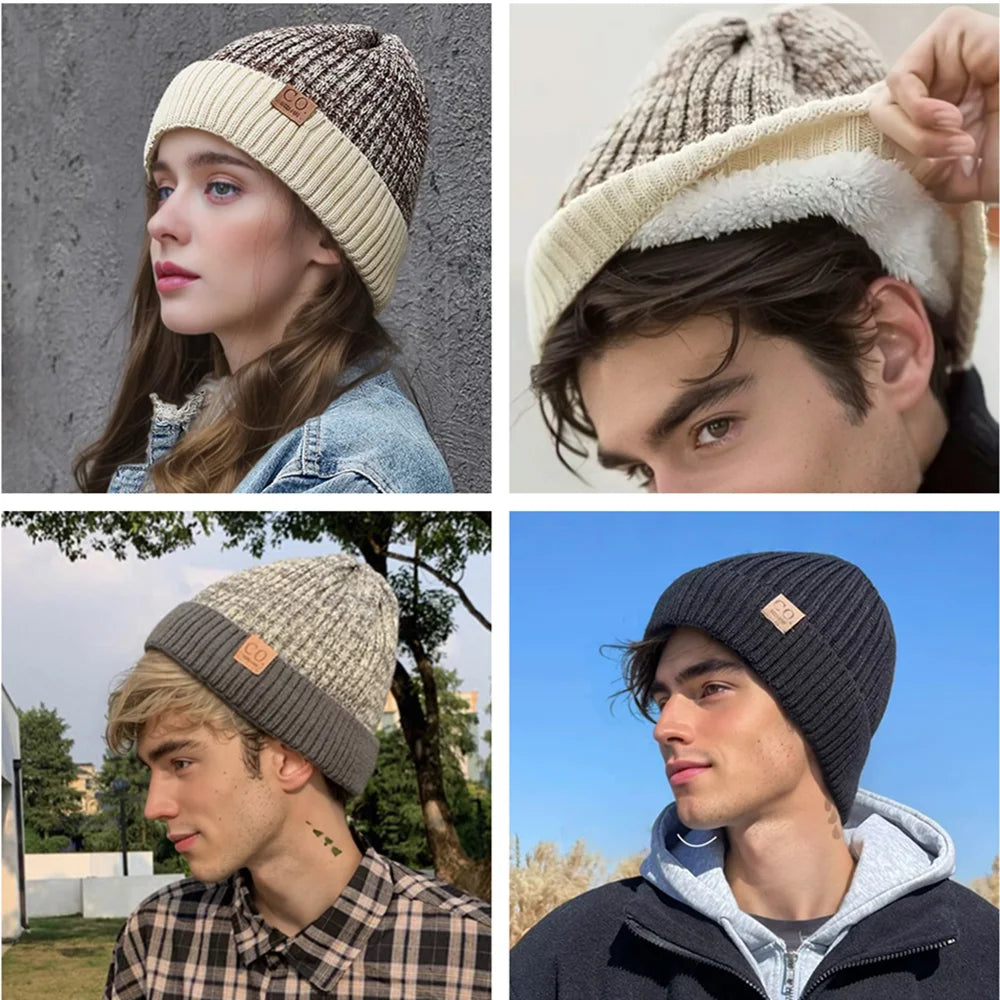 Fleece Lined Acrylic Ribbed Knit Beanie for Everyday Winter Streetwear and Outdoor Comfort