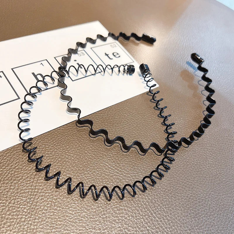 Minimalist Wavy Metal Headband Alternative Streetwear Hair Accessory