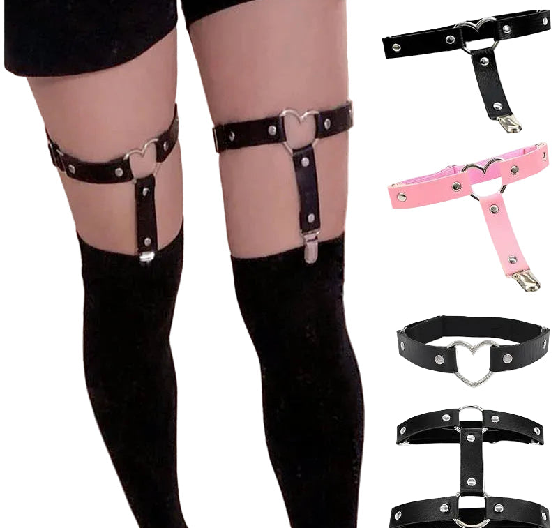 Punk Harness Thigh Garter Belt Alternative Gothic Statement Leg Accessory