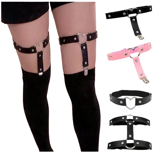 Punk Harness Thigh Garter Belt Alternative Gothic Statement Leg Accessory