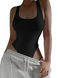 Halter Neck Sleeveless Bodycon Bodysuit for Gothic Clubwear and Festivals