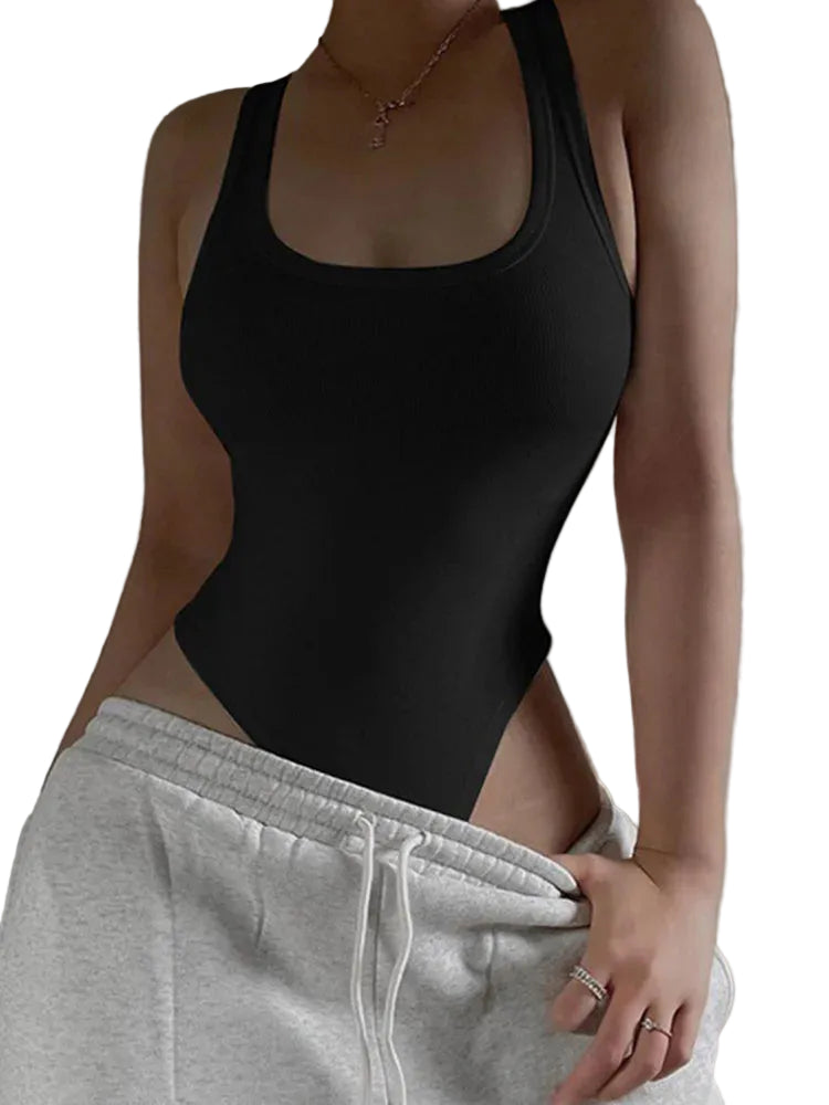 Halter Neck Sleeveless Bodycon Bodysuit for Gothic Clubwear and Festivals