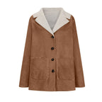 Women's Faux Suede Fleece Lined Hooded Jacket Relaxed Winter Streetwear Outerwear Coat