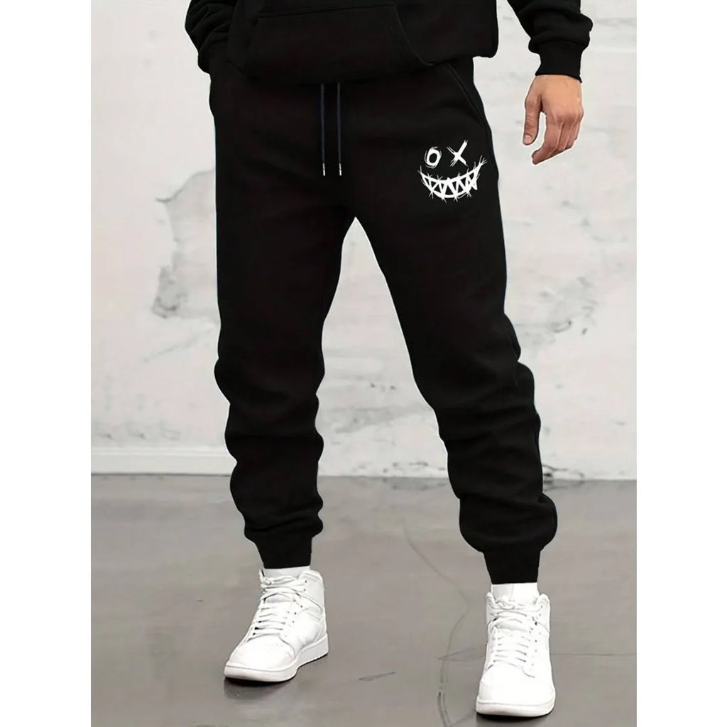 Men's Loose Fit Fleece Jogger Sweatpants with Drawstring Waist Streetwear Casual Everyday Style