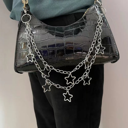 Crescent Moon Layered Waist Chain for Gothic and Alternative Fashion