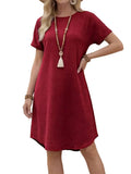 Relaxed Short Sleeve A-Line Mini Dress for Effortless Everyday Styling