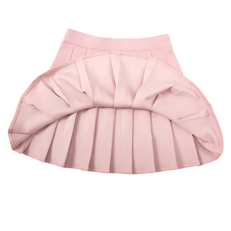 High Waist Pleated Mini Skort with Athletic Streetwear Inspired Silhouette