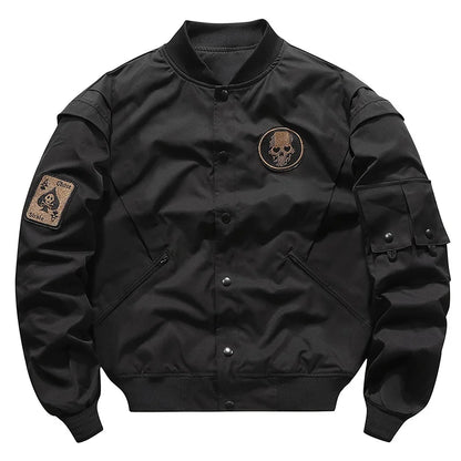 Men's Embroidered Bomber Jacket with Varsity-Inspired Streetwear Silhouette