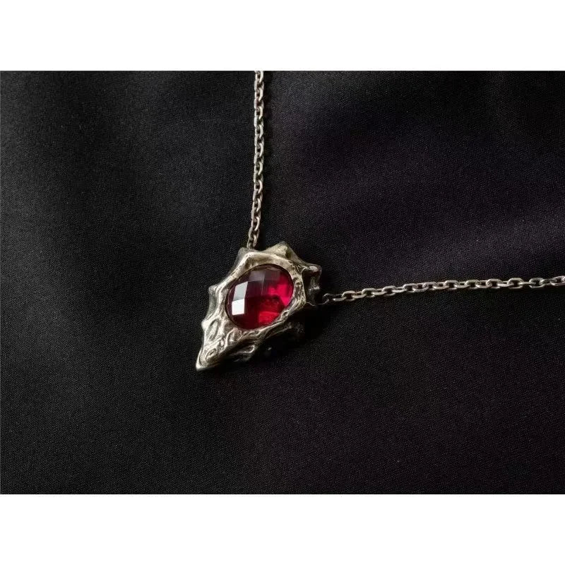 Crimson Eye Pendant Necklace for Dark Fantasy Gothic Alternative Styling