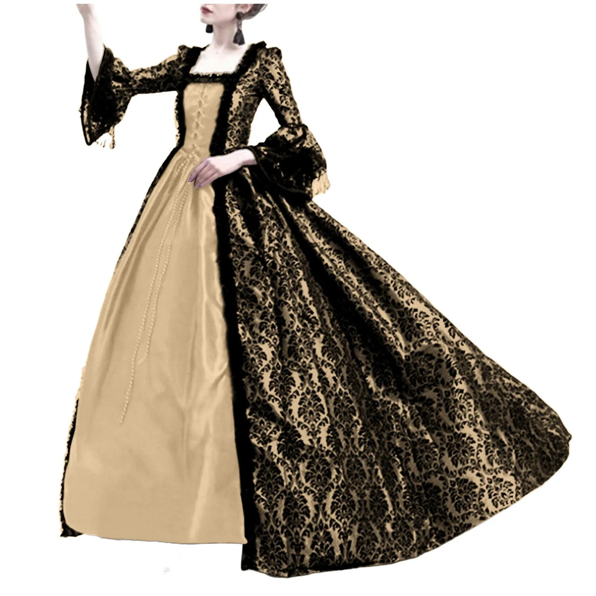 Elegant Victorian Gothic Lace Ball Gown with Vintage Alternative Fashion Style - BigCat Streetwear