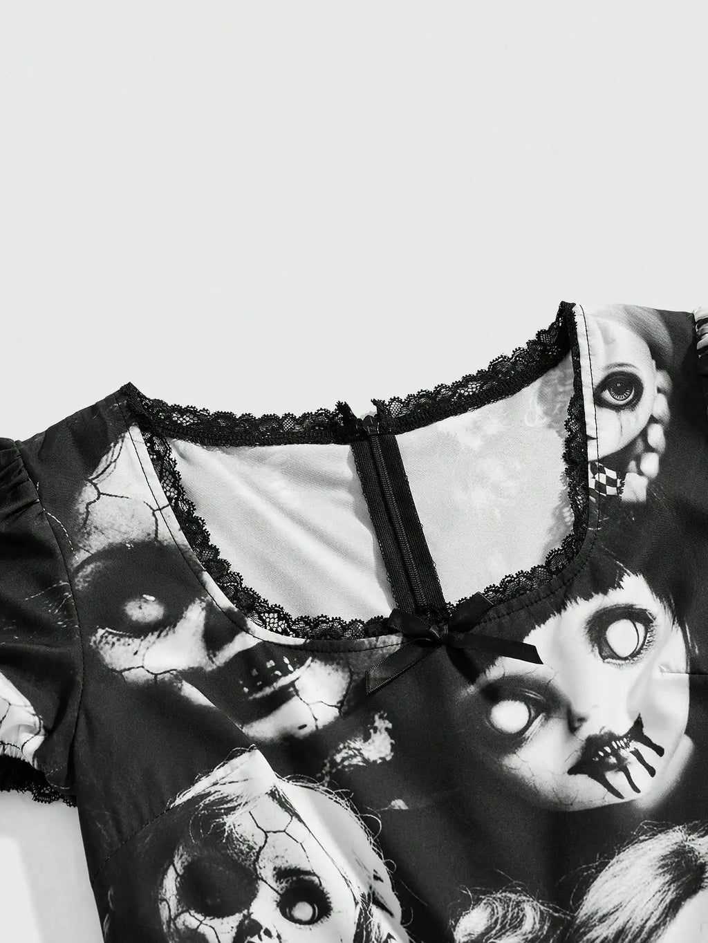 Dark Graphic Print Gothic Mini Dress with Alternative Streetwear Style