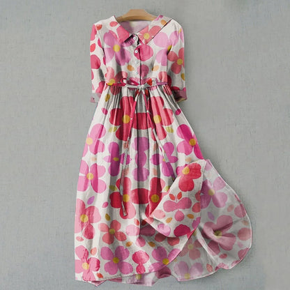 Vintage Embroidered Waist Detail Cottagecore Alternative Midi Dress