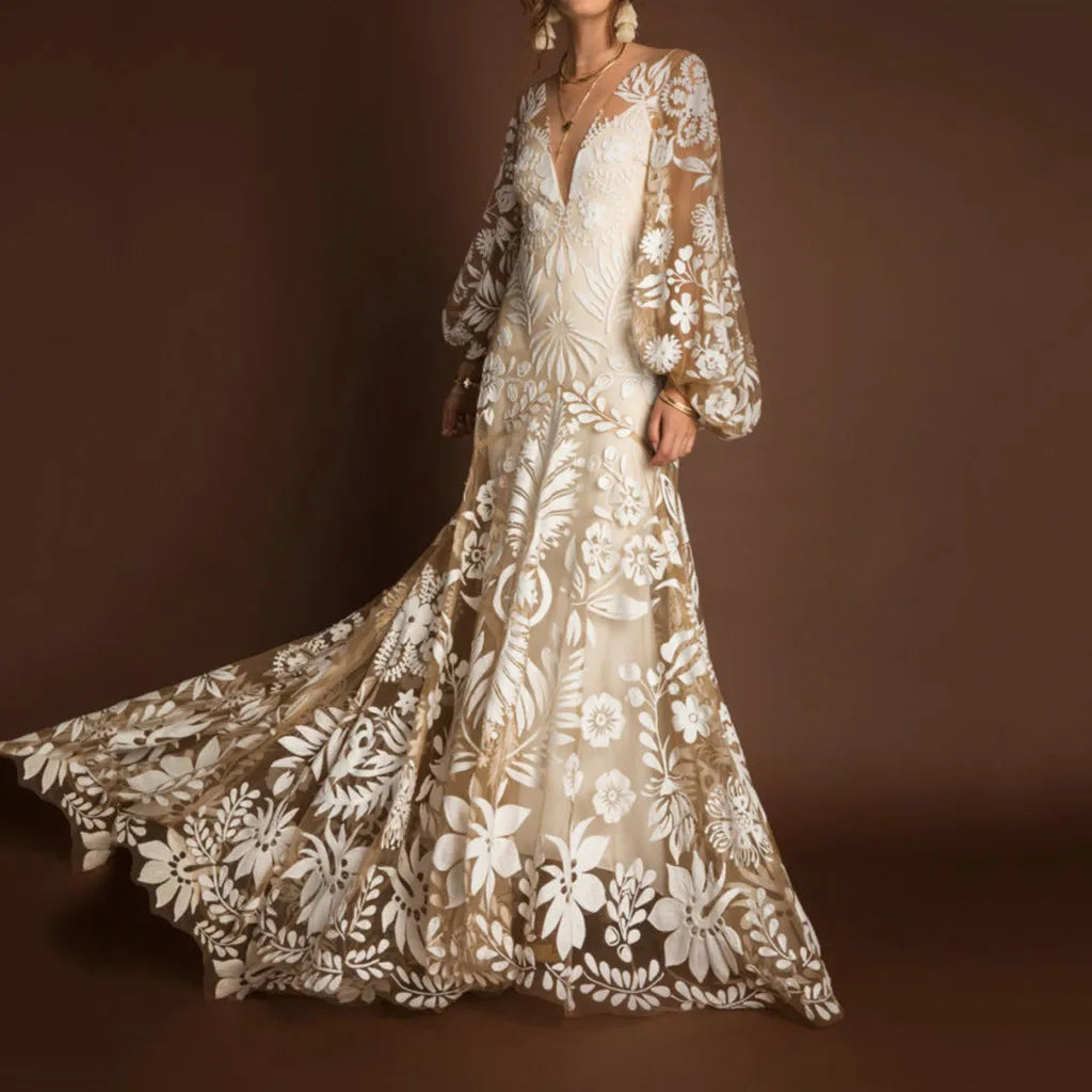 Ornate Embroidered Gothic Luxe Alternative Evening Gown