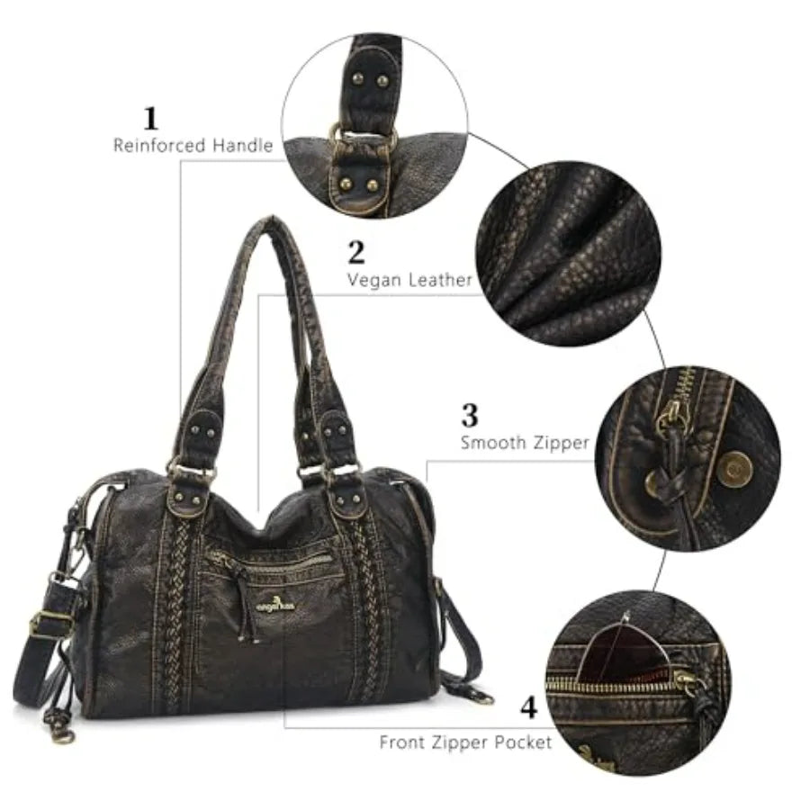 Oversized Vegan Leather Hobo Bag with Slouchy Everyday Shoulder Design