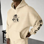 Anime Manga Oversized Hoodie With Japanese Streetwear Warrior Illustration Artwork