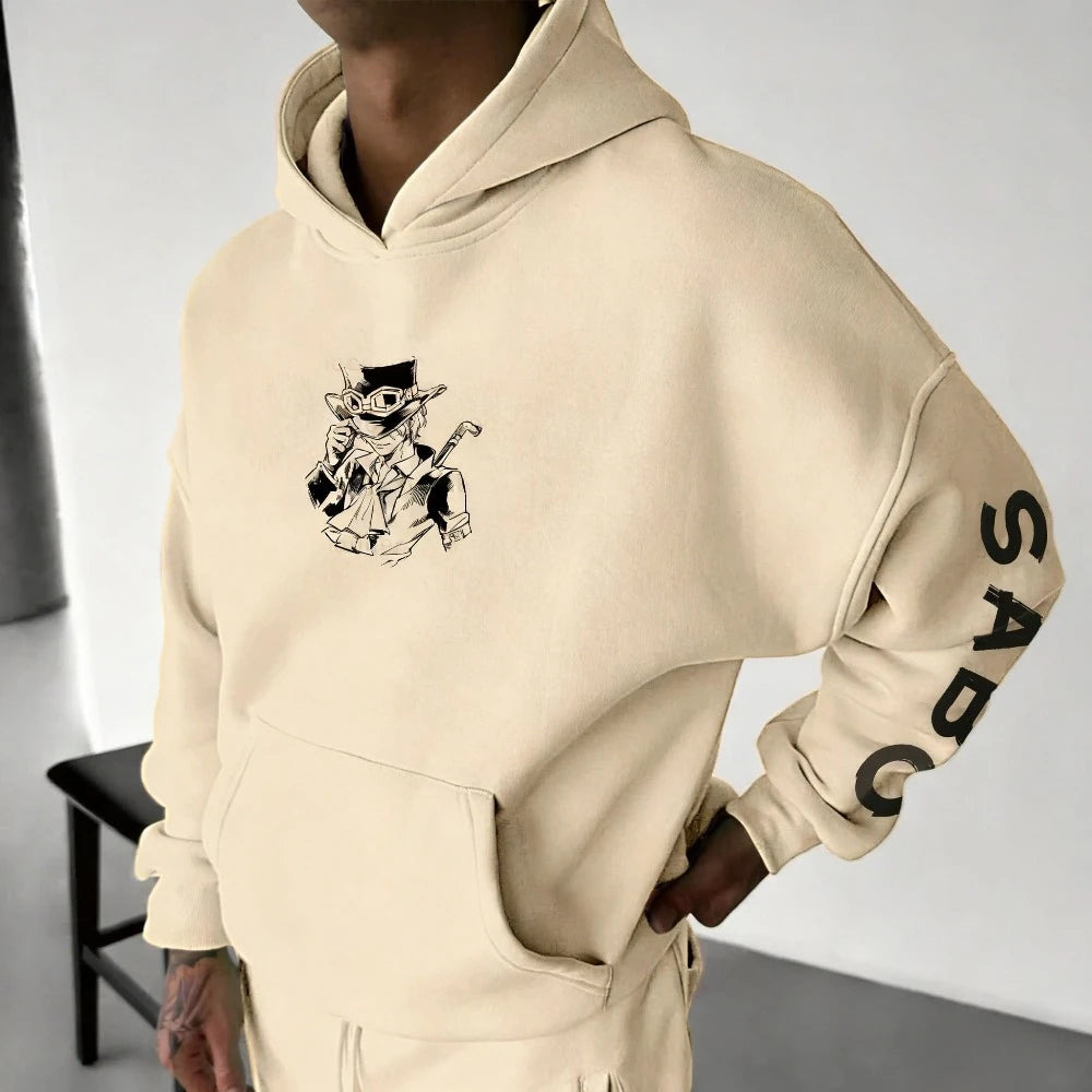 Anime Manga Oversized Hoodie With Japanese Streetwear Warrior Illustration Artwork