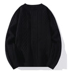Men's Cable Knit Crew Neck Relaxed Fit Contemporary Sweater Pullover
