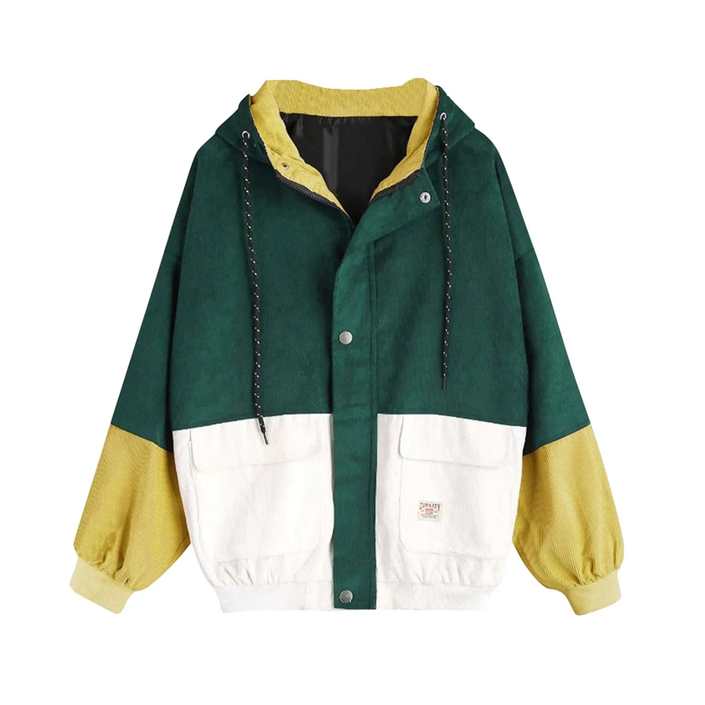 Women's Color Block Hooded Jacket Relaxed Casual Streetwear Lightweight Everyday Outerwear