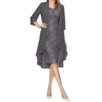 Elegant Two-Piece Lace Midi Dress and Flowing Sheer Duster Jacket Set