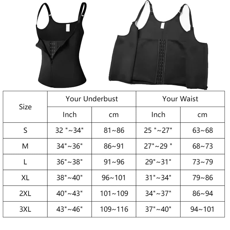 Zip-Front Neoprene Workout Tank and Waist Cincher
