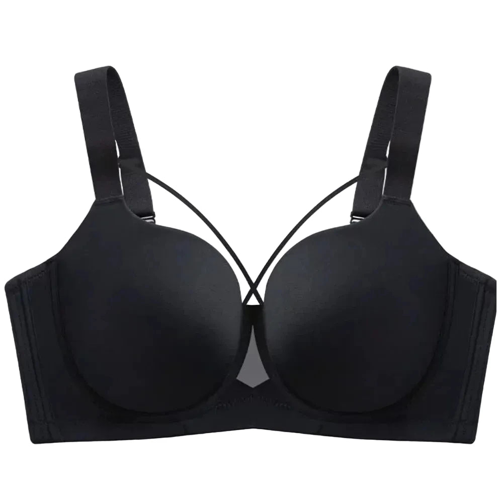 Seamless Smooth Push-Up Bra with Wide Side Support and Adjustable Straps